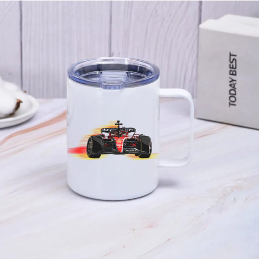Ferrari Formula one travel coffee mug - F1 Merch - Charles Leclerc and Carlos Sainz - Pitlane Merch
