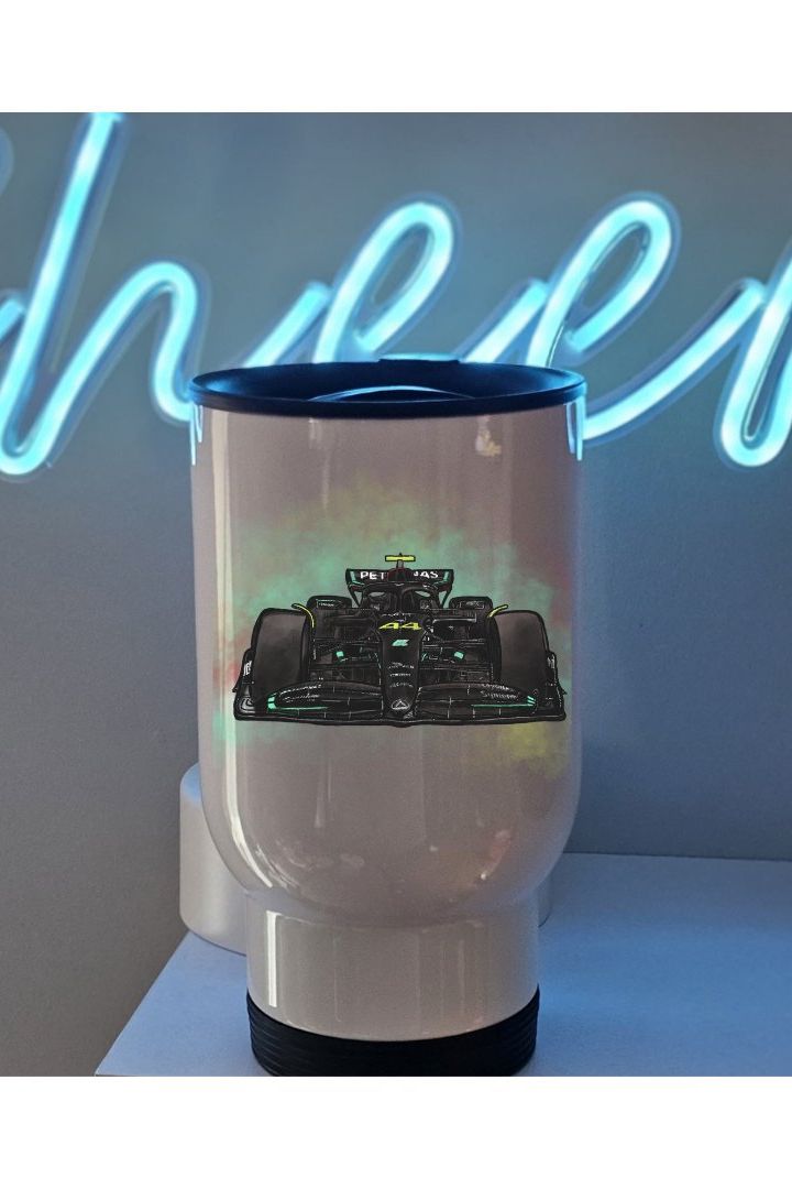 Mercedes Formula one travel mug - F1 Merch - Lewis Hamilton and George Russell - Pitlane Merch